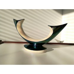 Bougeoir double céramique Verceram années 50